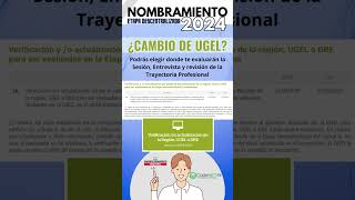 📘😱SE PUEDE CAMBIAR DE UGEL NOMBRAMIENTO 2024 [upl. by Nikki]