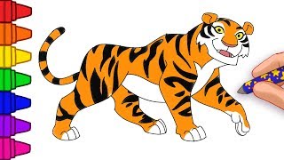 How to draw a tiger  How to draw animals with Club Baboo [upl. by Melosa948]