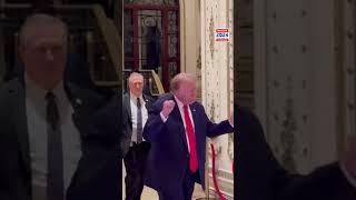 An Ecstatic Donald Trump Returns To MaraLago After Winning Election [upl. by Bledsoe]