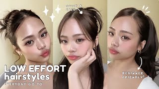 6 easy hairstyles for school 𐙚₊˚⊹ my goto hairstyles [upl. by Nahoj]