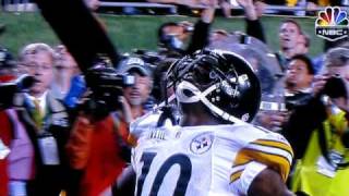 Santonio Holmes Lebron James Touchdown Celebration Super Bowl XLIII [upl. by Ahtebbat]