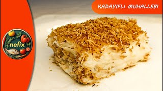 Kadayıflı Muhallebi Tarifi kadayıf tatlı muhallebi muhallebilikadayıf tarif nefix food [upl. by Nalim]