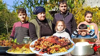 quotInsiders Look Authentic Azerbaijan Pilaf Recipe Cooked by Grandma in Charming Village Setting 🍲👵 [upl. by Vinna]