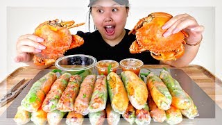 DUNGENESS CRAB  SPRING ROLLS MUKBANG 먹방  EATING SHOW [upl. by Rehportsirhc139]