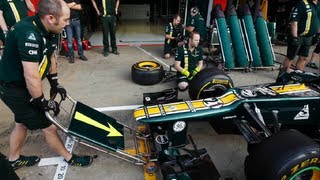 F1 pit stop procedure Caterham F1 technical [upl. by Amabel]