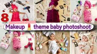 Makeup theme baby photoshoot ideas at home । diy baby photoshoot । makeup theme photoshoot [upl. by Bellda]