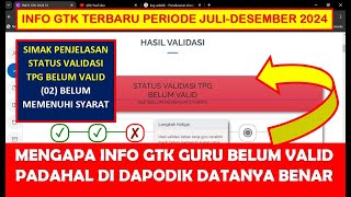 MENGAPA INFO GTK GURU 2024 BELUM VALID PADAHAL DI DAPODIK 2025 DATANYA SUDAH BENAR [upl. by Ellicott]