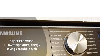 Samsung Washing Machine Super Eco Wash Cycle Explained [upl. by Atiugram]