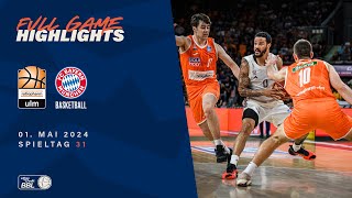 ratiopharm ulm vs FC Bayern München Basketball  Full Game Highlights  Spieltag 31 Saison 2324 [upl. by Ainolloppa]