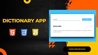 Dictionary App Tutorial  HTML CSS amp JS  Hindi [upl. by Lory655]