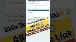 ABC Id Card kaise banaye ABC Id Google Form Link shorts trending abcidcard [upl. by Valina]