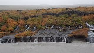 IJsland  Hraunfossar watervallen [upl. by Ahsienahs]