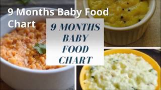 9 Months Baby Food Chart  Indian Baby Food Recipes [upl. by Andrea]