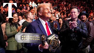 Donald Trump attends UFC event with Elon Musk in New York City [upl. by Onder676]