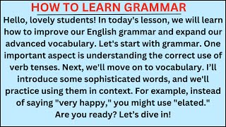 How To Learn Grammar  Graded Reader  Improve Your English  Improve Your English Skills [upl. by Willtrude]