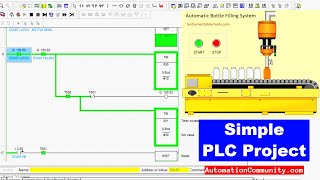 Simple PLC Project  PLC Example with Ladder Diagram [upl. by Avert44]