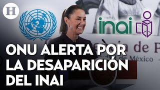 ¡ONU aboga por el INAI Pide a Claudia Sheinbuam reconsiderar su desaparición [upl. by Costanza586]