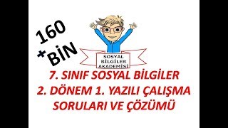 7 Sınıf Sosyal Bilgiler 2 Dönem 1 Yazılı Çalışma Soruları ve Çözümü [upl. by Airtemad955]