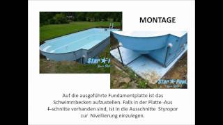 Gfk Schwimmbecken Montage Bau starpool Anleitung erdarbeiten Schritt für Schritt [upl. by Salena]