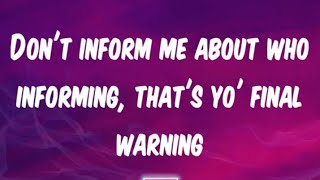 NLE Choppa  quotFinal Warningquot lyrics HQ amp HD [upl. by Marya]