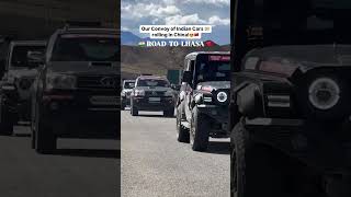 Convoy of 10 Indian Cars rolling near Everest Base Camp in China  Road To Lhasa trip [upl. by Nnayr]