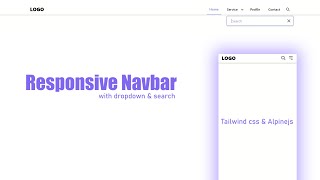 Responsive Navbar using Tailwind css amp Alpine js  CodeF [upl. by Enelrahc]