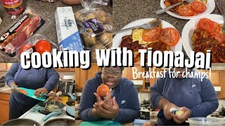 COOKING WITH TIONA JAI  MAKING MY FAMOUS BREAKFAST FOR MY CLIENTS [upl. by Melone]