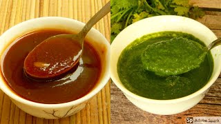 2 chutneys for chaat Dahi bhalla pani puri sandwich  चाट चटनी रेसिपी  Green and Red chutney [upl. by Stoops]