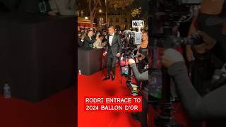 Rodri entrance at 2024 ballon dor ballondor2024 footballnews ballondorlive rodri shorts [upl. by Alleuqcaj]