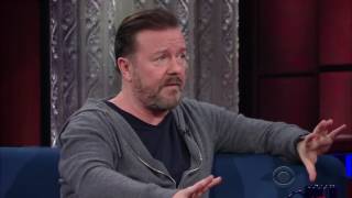 Ricky Gervais about religion vs science Stephen Colbert 2017 [upl. by Walburga]