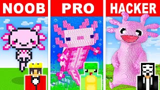 NOOB vs PRO REAL LIFE AXOLOTL HOUSE Build Challenge in Minecraft [upl. by Nena]