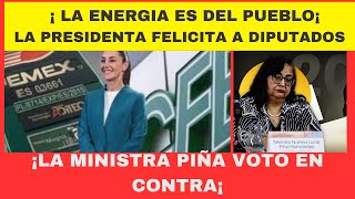 ¡ LA ENERGIA ES DEL PUEBLO¡ ¡LA MINISTRA PIÑA VOTO EN CONTRA¡ [upl. by Maximilien540]