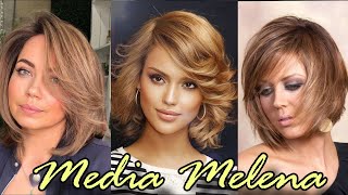 ✔️Cortes de Cabello MUJER 2024 ✂️ MEDIA MELENA 💇‍♀️Para todo Tipo de Cabello Los más Famosos 👌 [upl. by Anyrtak]