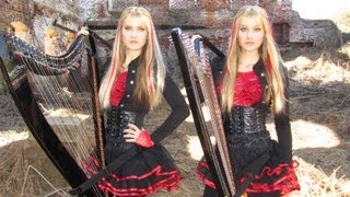 IRON MAIDEN  Fear of the Dark Harp Twins ELECTRIC HARP METAL [upl. by Pirozzo481]