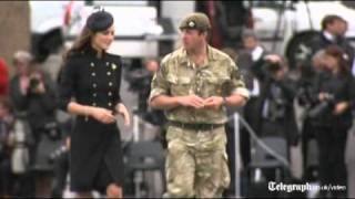 Duke and Duchess of Cambridge take part in military ceremony [upl. by Col]