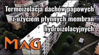 Termoizolacja i uszczelnianie dachów papowych z użyciem płynnych membran hydroizolacyjnych [upl. by Vanda520]