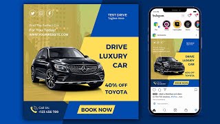 Free Luxury Car Rental Instagram Post Design – Canva Template [upl. by Grubman]