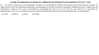 EEAR CFS 1ª 2023 QUESTÃO 85 EFEITO DOPLLER [upl. by Clarence973]