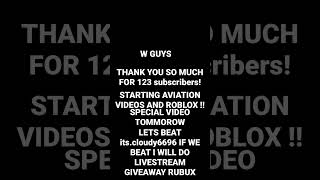 LETS BEAT itscloudy6696 channel I WILL GIVEAWAY ROBUX ONLY IF WE BEAT ALSO SPECIAL VIDEO THANKS SUB [upl. by Mendes]