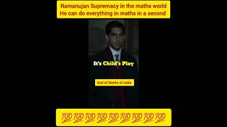 Ramanujan supremacy in the maths world He proves himself his mind like super computershorts 💯💯 [upl. by Auqcinahs]