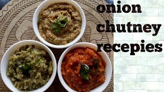 3 onion chutney recipes  Easy and quick onion chutney recipes Onion chutney without tomato [upl. by Mcclees]