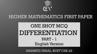 Differentiation One Shot MCQ  1  Higher Mathematics 1st Paper  HSC English Version [upl. by Lorry611]