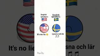 Caramelldansen missheard vs real lyrics 💀🇺🇸🇸🇪 sweden usa countryballs caramelldansen [upl. by Onoitna]