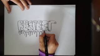 How to draw graffiti RESPECT [upl. by Geraldina]