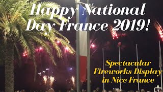 French National Holiday 2019 Spectacular Fireworks Display in Nice France [upl. by Akinam]