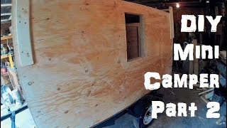 DIY MINI CAMPER Part 2 Walls Roof Door amp Boat Rack [upl. by Naras]