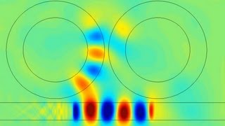 Optical Ring Resonator FDTD Animation Waveguide [upl. by Odlanyar]