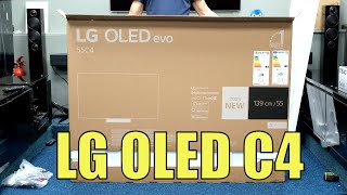 LG OLED C4 Unboxing Setup TV and 4K Demo Videos [upl. by Meier]