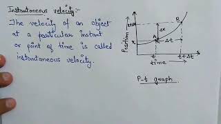 Instantaneous velocity and acceleration kinematics class 11 physics [upl. by Nessah]