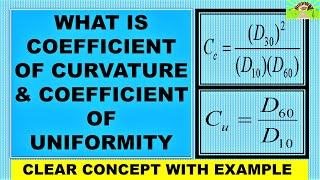 WHAT IS COEFFICIENT OF CURVATURE amp COEFFICIENT OF UNIFORMITY [upl. by Ymmik896]